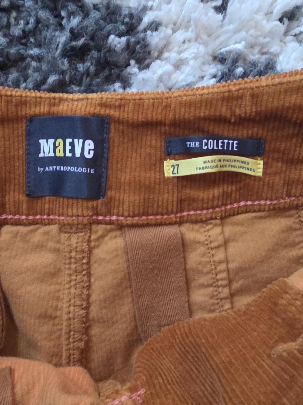 Anthropologie Maeve Corduroy Wide Leg Pants in Warm Copper Size 27 - Picture 8 of 8